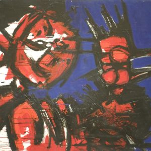 Abstracto negro rojo y azul