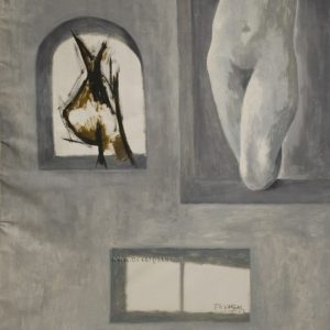 Boceto busto y ventana