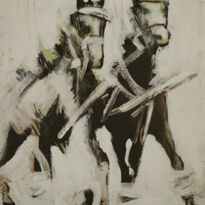 Caballos sobre blanco