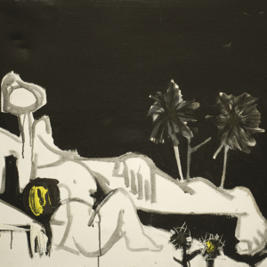 Desnudo con palmeras